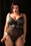 Сексуальное черное блистающее боди на пышную грудь Sparks Fly CK013704 от Curvy Kate