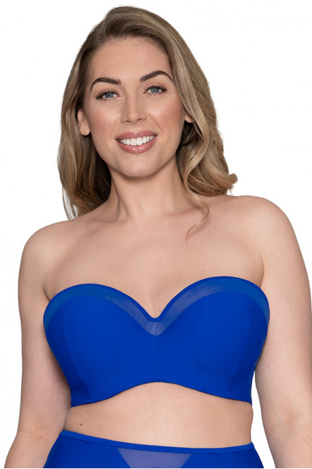 Купить купальный топ-бандо ярко-синего цвета CS001307 Sheer Class от Curvy Kate