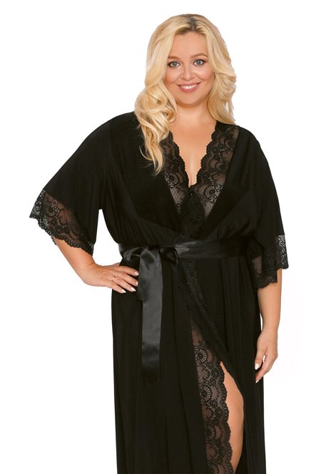 Изысканный халат c пикантным вырезом на спине большого размера 505 от Akcent